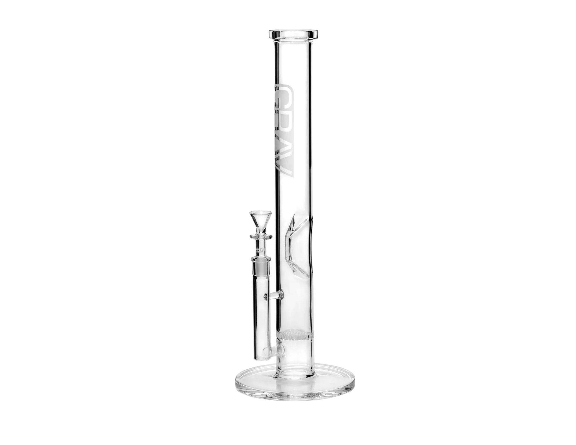 Photograph of product: Grav - Large Clear Straight Base w/ Disc Water Pipe - Clear