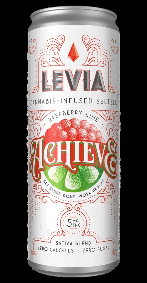 Photograph of product: Levia Achieve- Raspberry Lime Seltzer 5mg