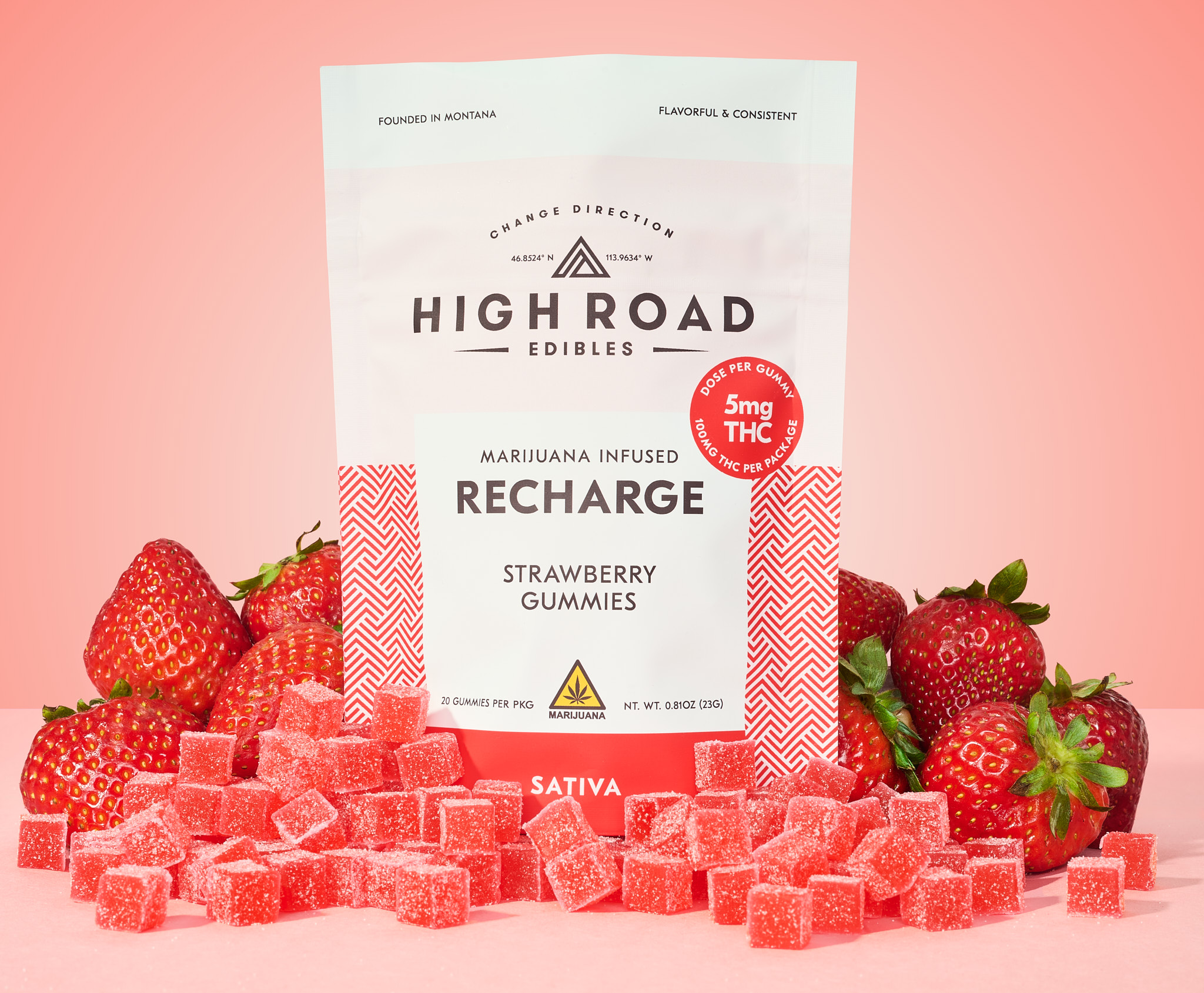 Photograph of product: High Road | Recharge Strawberry Gummies
