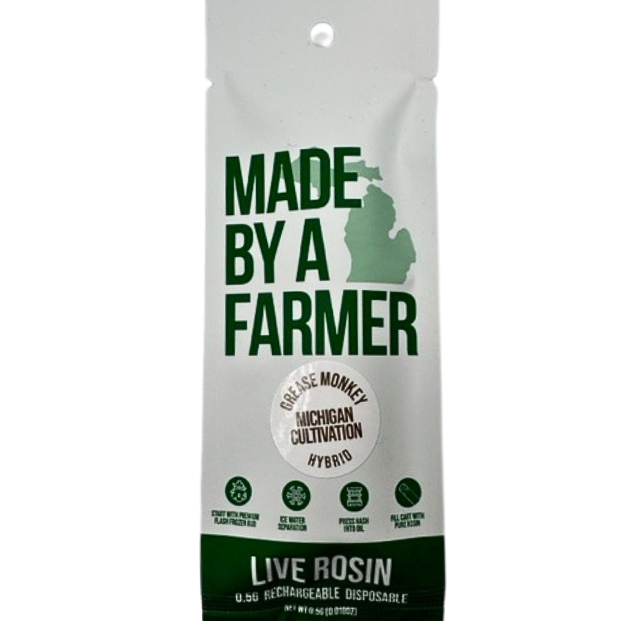 Photograph of product: Made By A Farmer-Grease Monkey- Live au chocolat Rosin Disposable- .5G