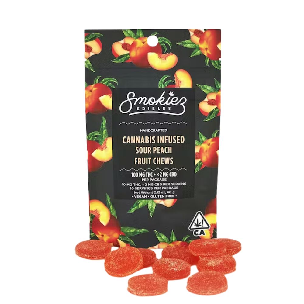 Photograph of product: SOUR PEACH 100MG - SMOKIEZ