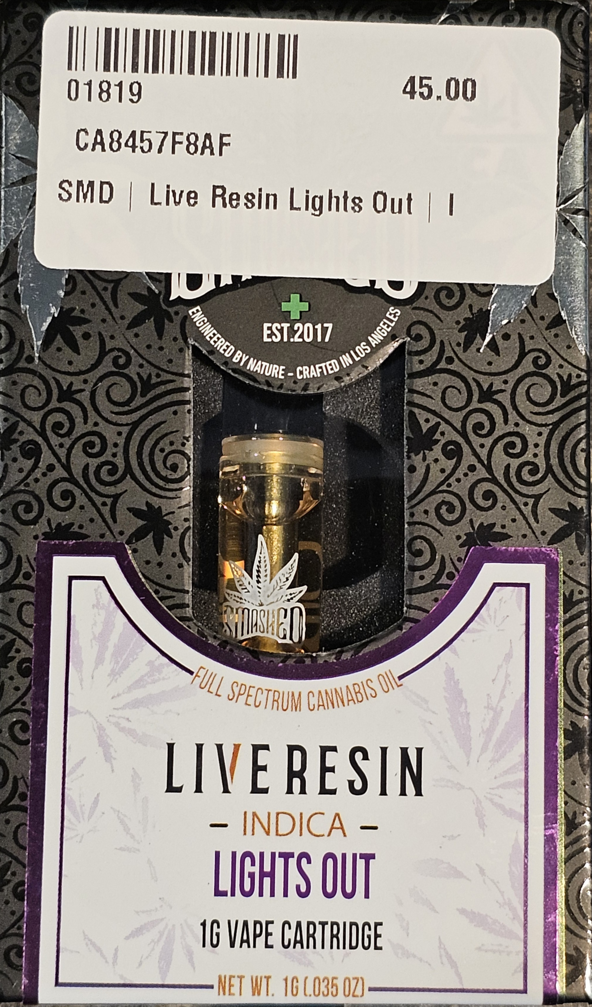 Photograph of product: SM| Live Resin Lights Out| I
