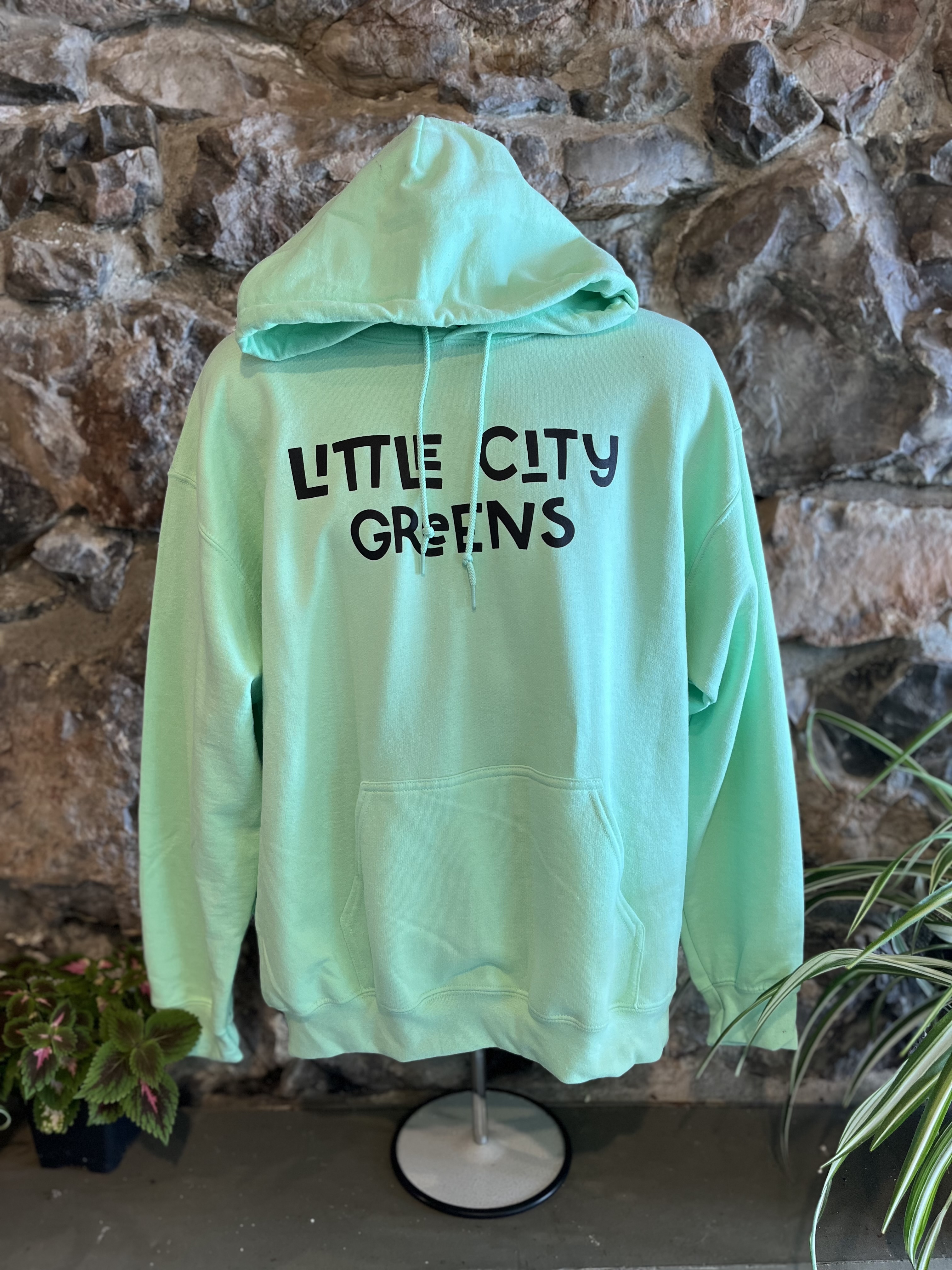 Photograph of product: Little City Greens Logo Hoodie Sweatshirt - Mint Green