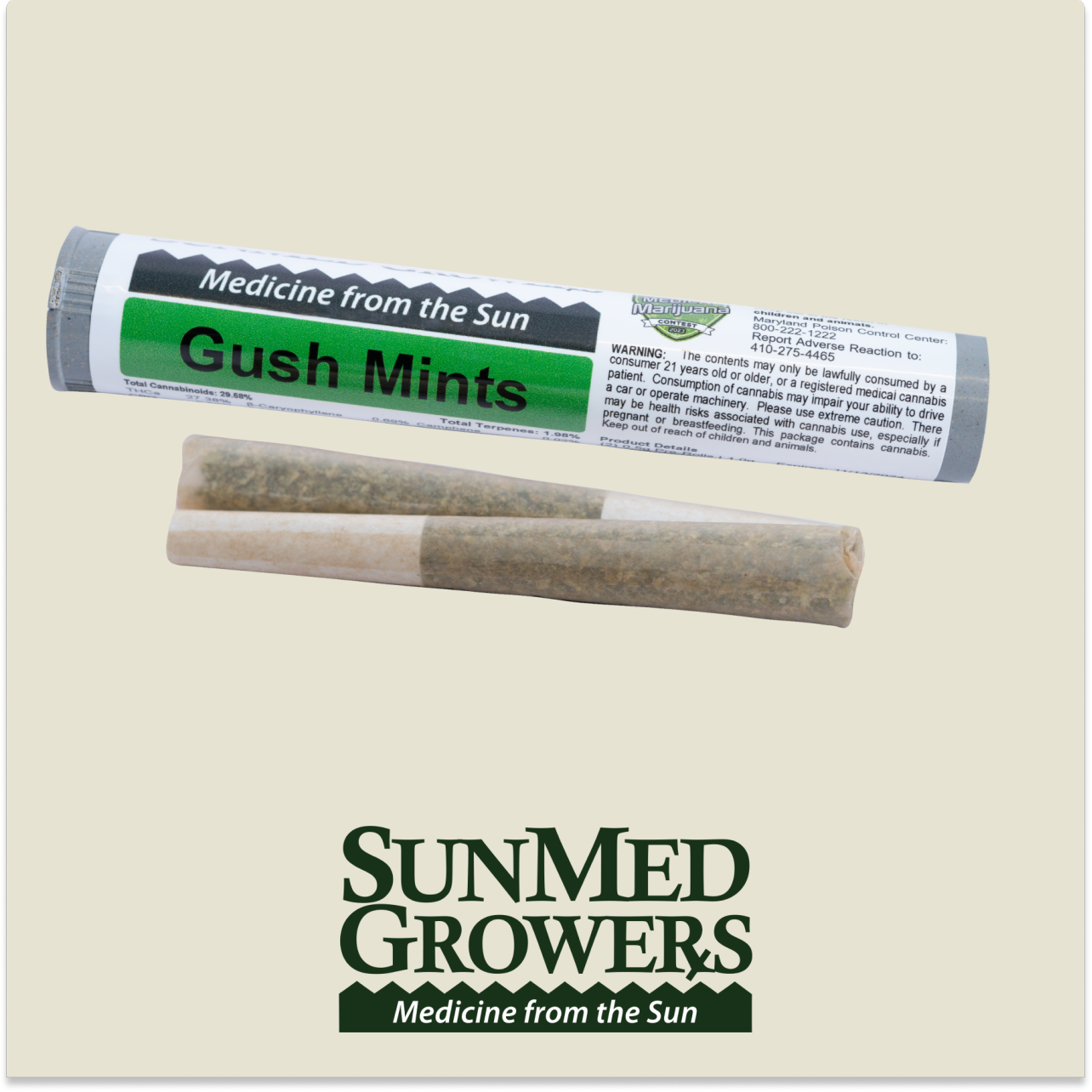 Photograph of product: Gush Mints 2pk Pre-rolls - 1g