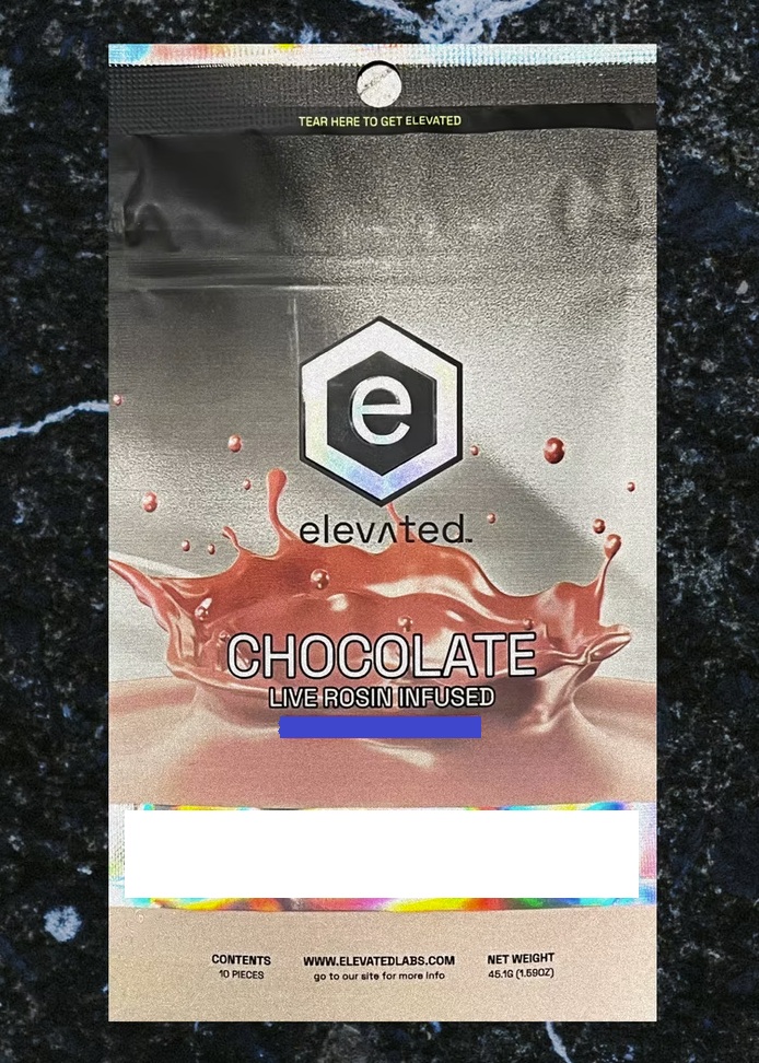 Photograph of product: Elevated - Dark - 100mg Oui'd - Live Chocolate