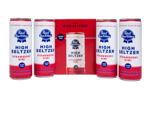 Photograph of product: Pabst High Seltzer 4pk Strawberry Kiwi
