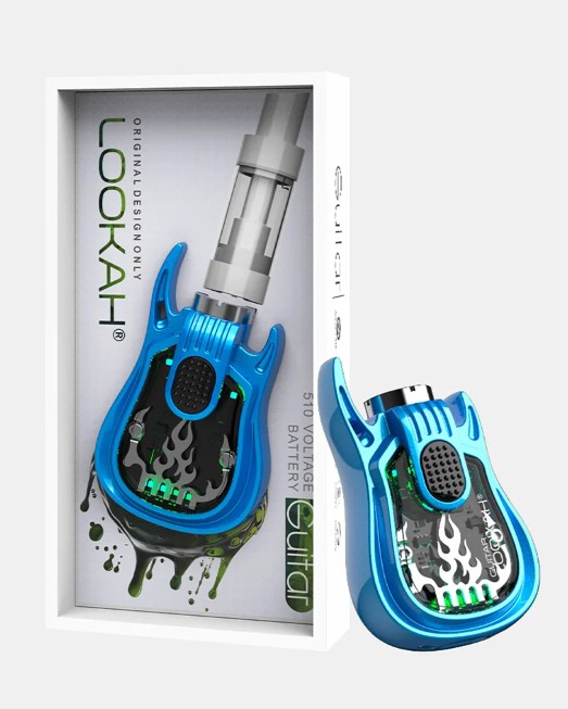 Photograph of product: ESD | Lookah | Guitar | Blue | 510 Thread Cart | Battery | 350mAh | 1