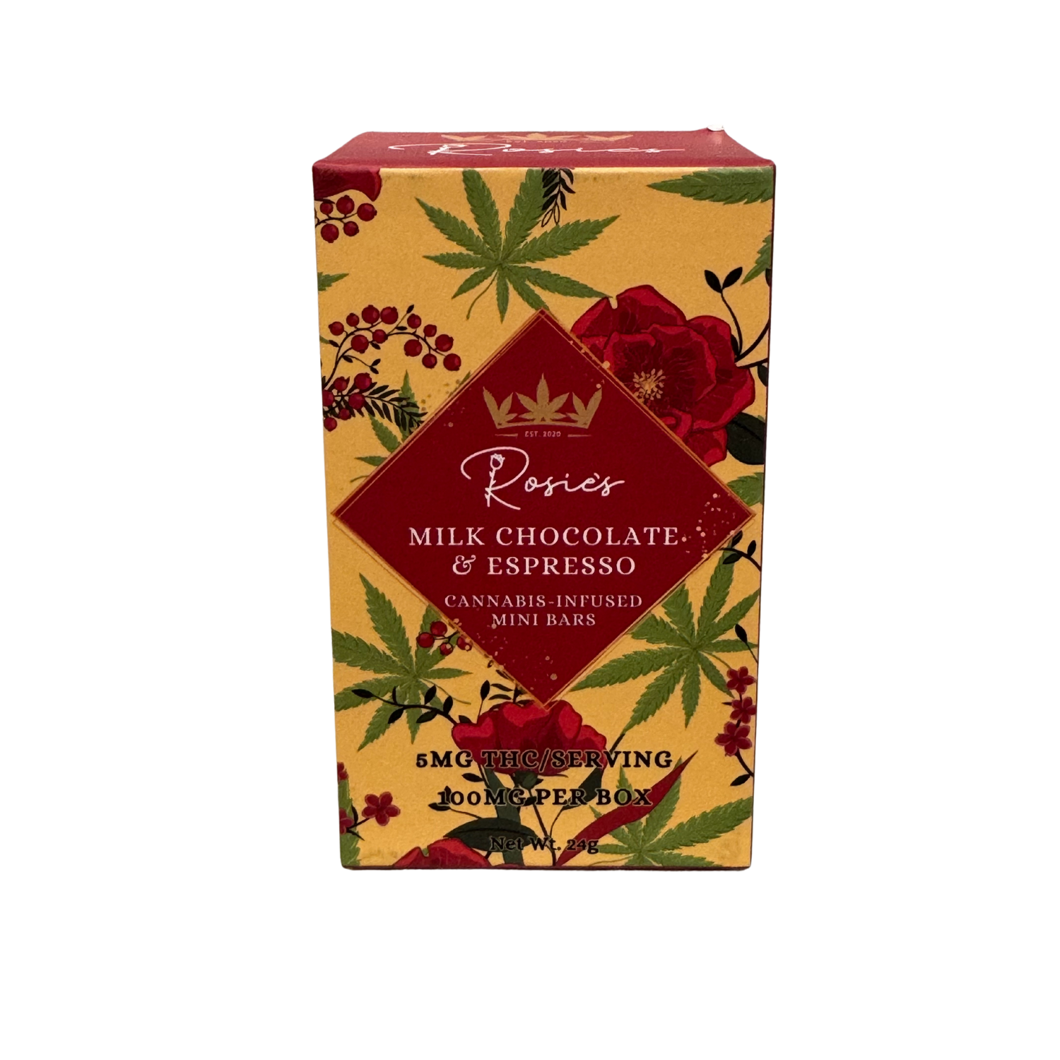 Photograph of product: Milk Chocolate Espresso Mini Bars | 100mg | Rosie's