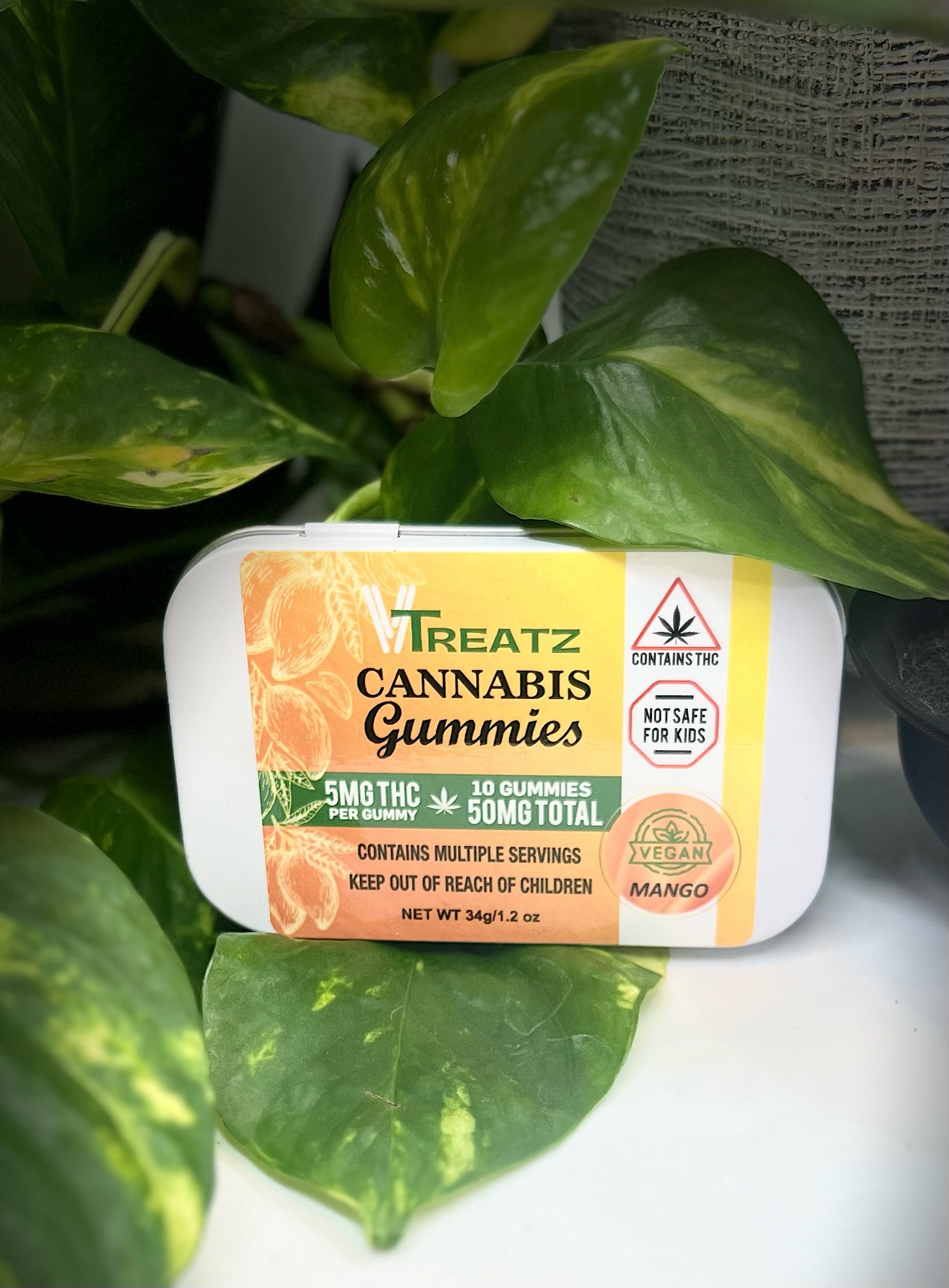Photograph of product: Treatz Fast Acting Mango Gummies 5mg/20pk