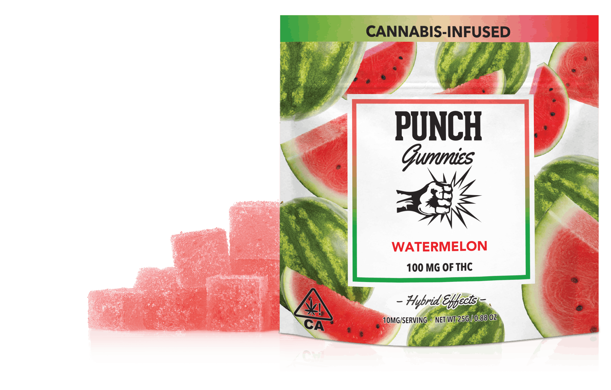 Photograph of product: WATERMELON GUMMIES 100MG