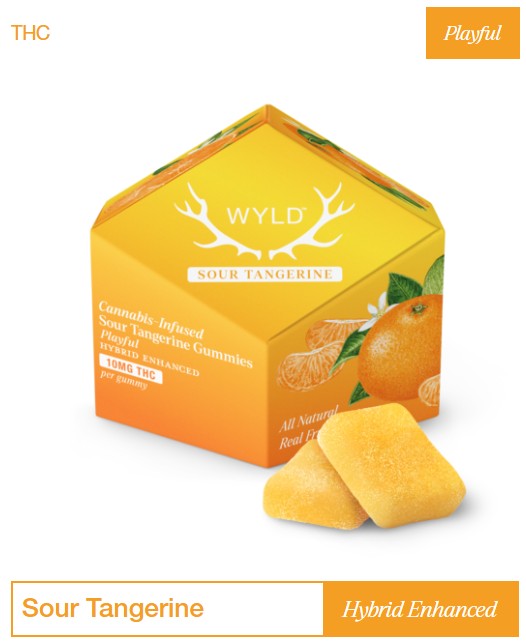 Photograph of product: Wyld Sour Tangerine Hybrid Gummies - 100mg TH-oui