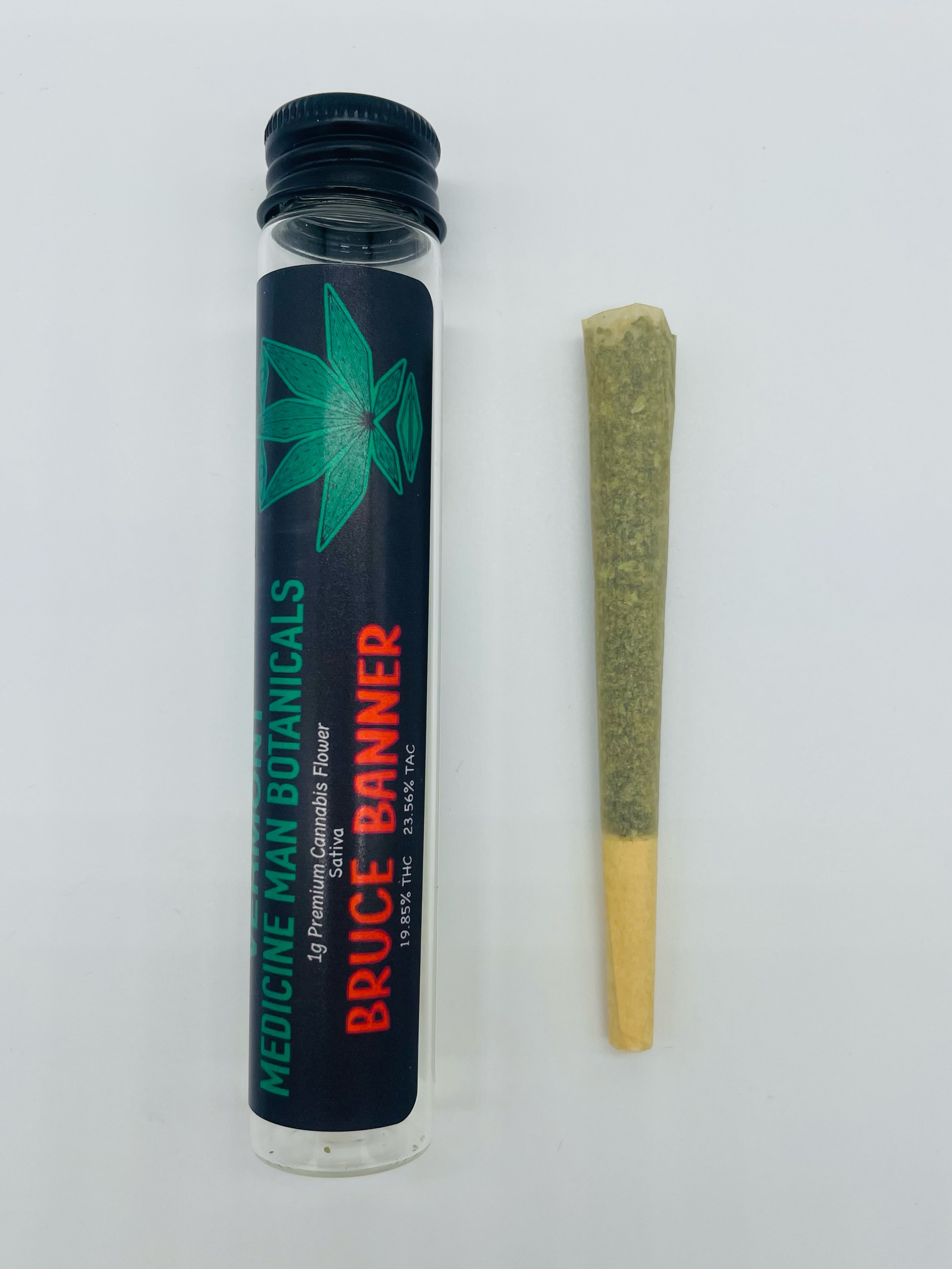 Photograph of product: Medicine Man Botanicals | Bruce Banner | Pre-Roll | 1g | 22.39% TH-oui