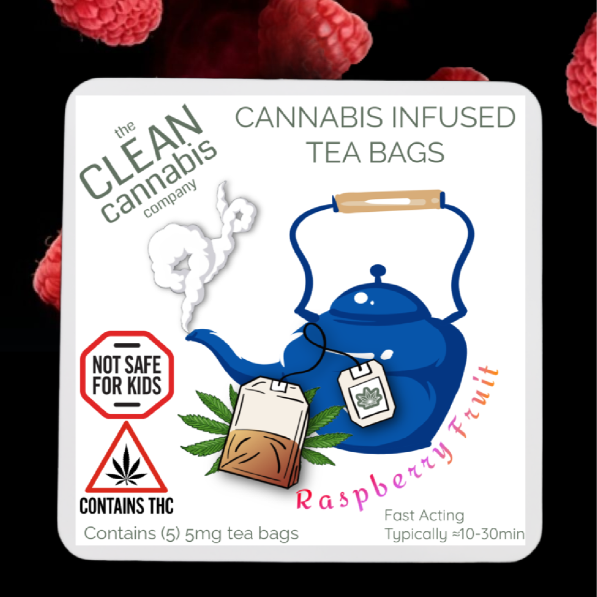 Photograph of product: 25mg Tea Bags: Raspberry Fruit