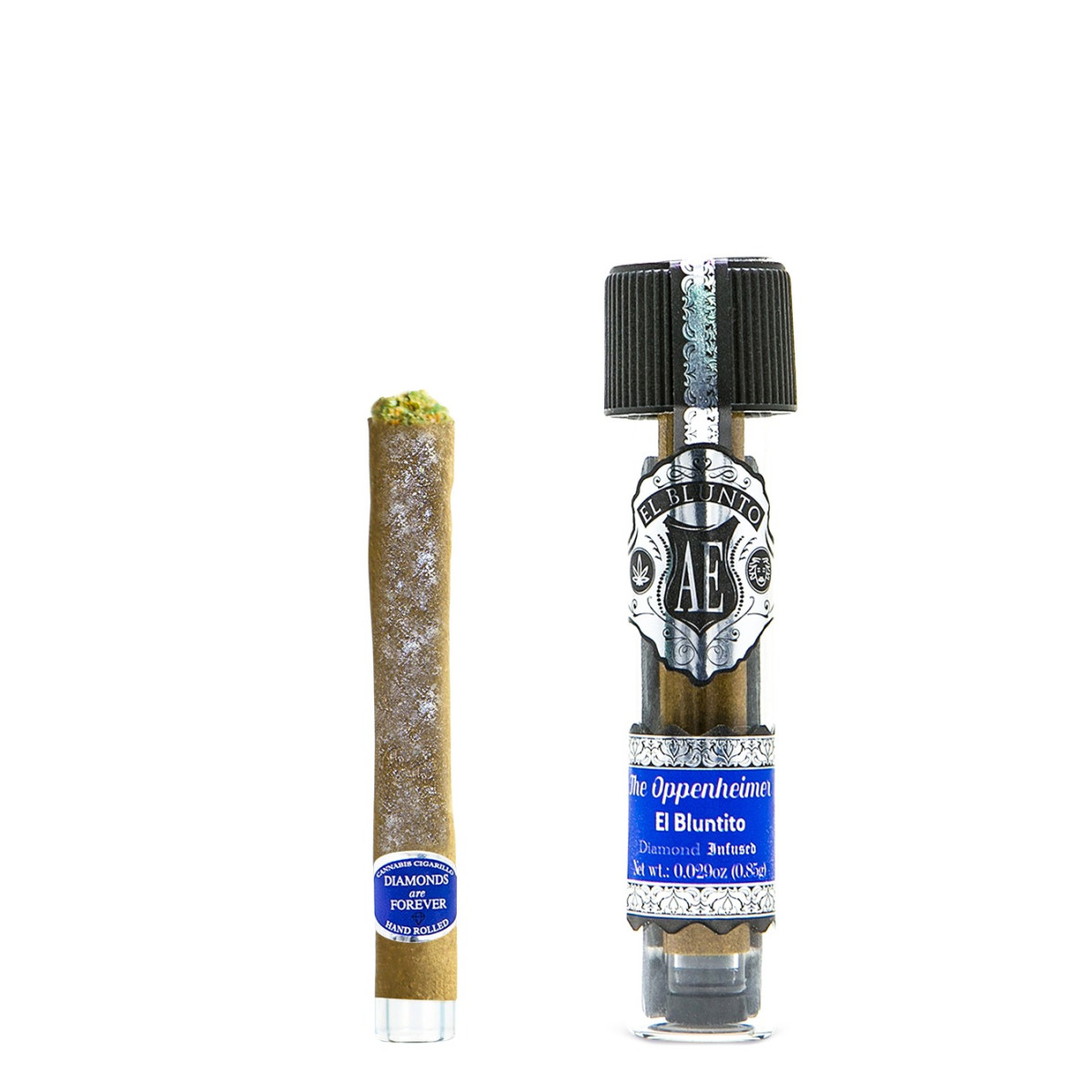 Photograph of product: El Bluntito | The Oppenheimer Diamond Infused Blunt | 0.85g