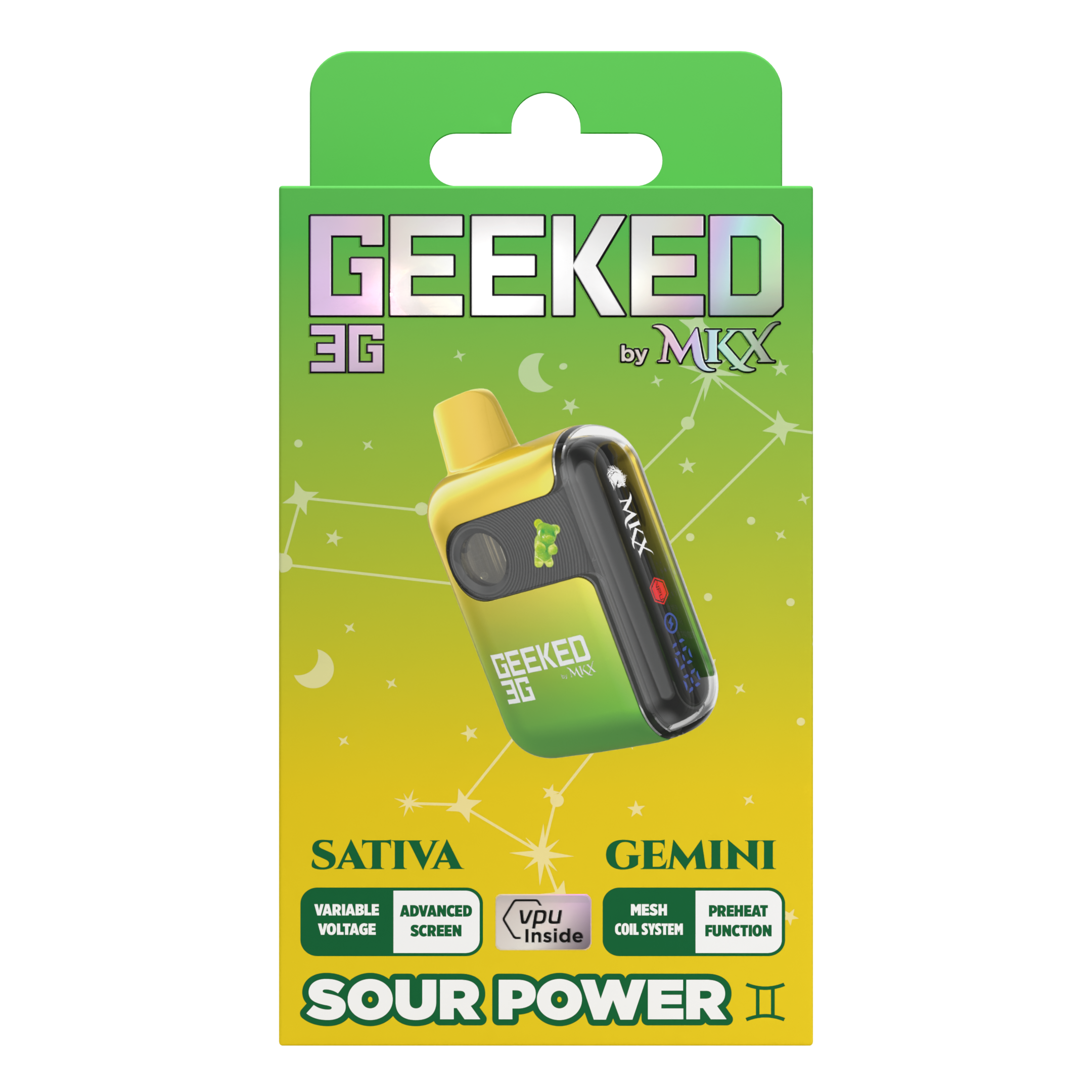 Photograph of product: Geeked - Sour Power Disposable 3g