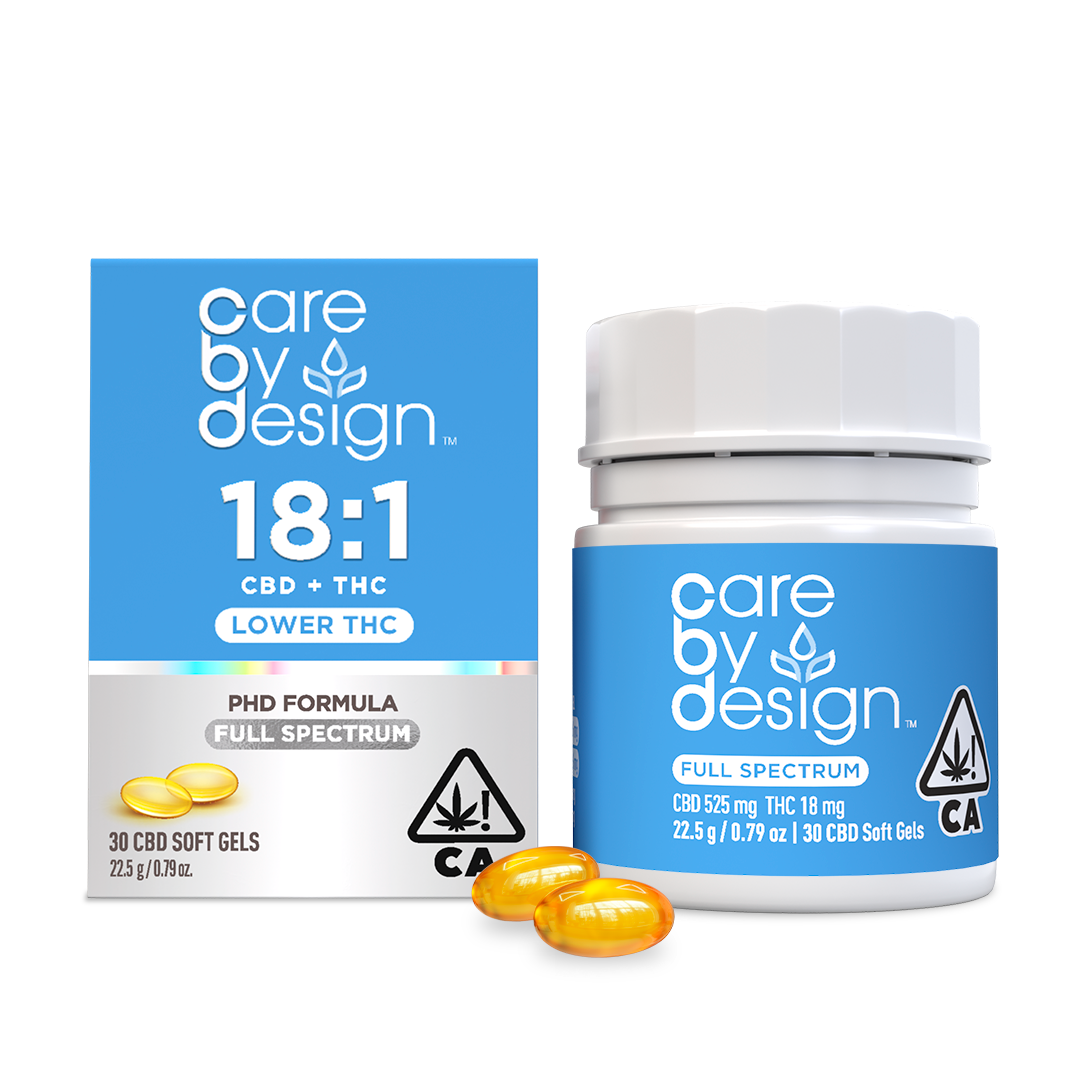 Photograph of product: CARE BY DESIGN - SOFT GEL 18:1 CBD 30 PACK
