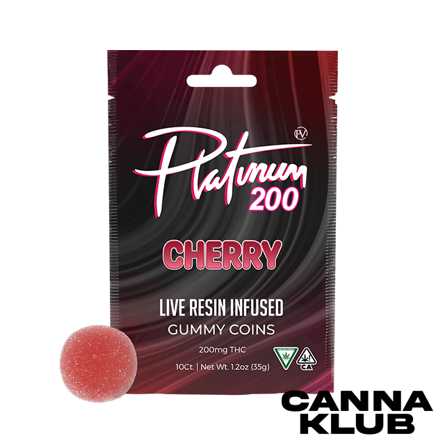 Photograph of product: 200MG WILD CHERRY LIVE RESIN GUMMY COINS