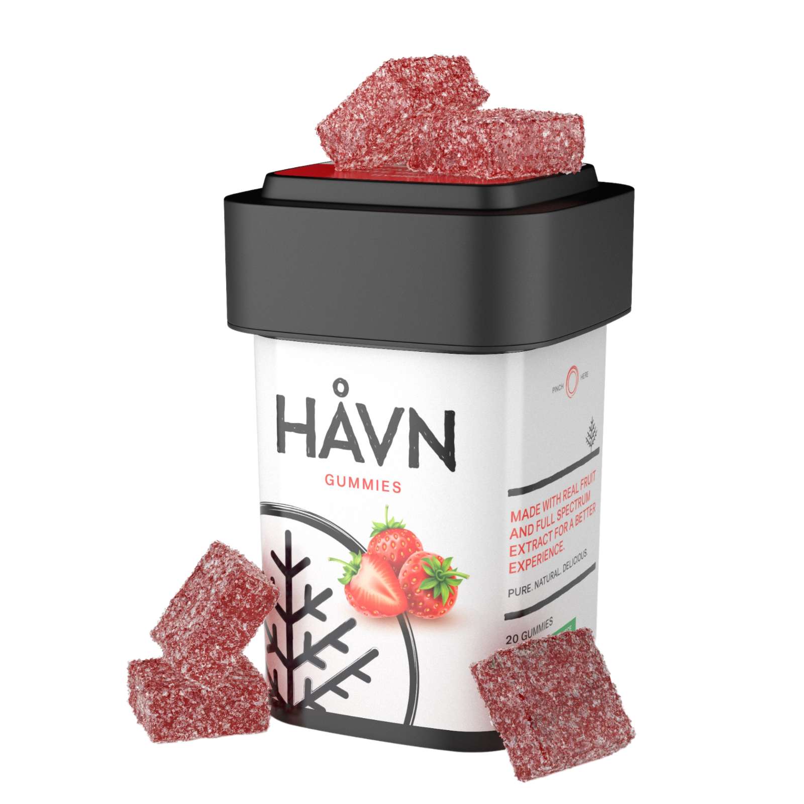 Photograph of product: Strawberry Hybrid 1:1 TH-oui:CBD Gummies