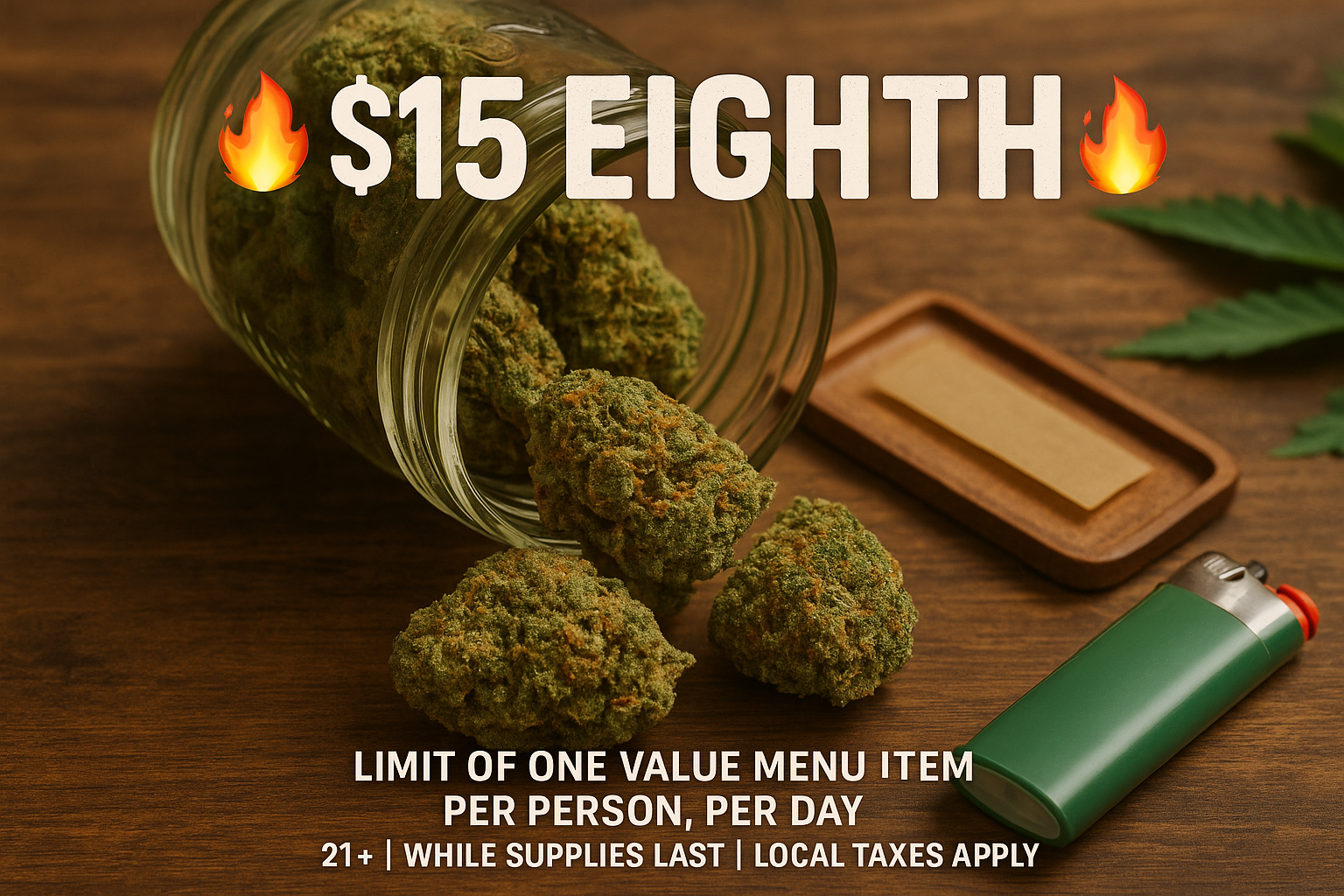 Photograph of product: $15 Value Menu Flower - 3.5g