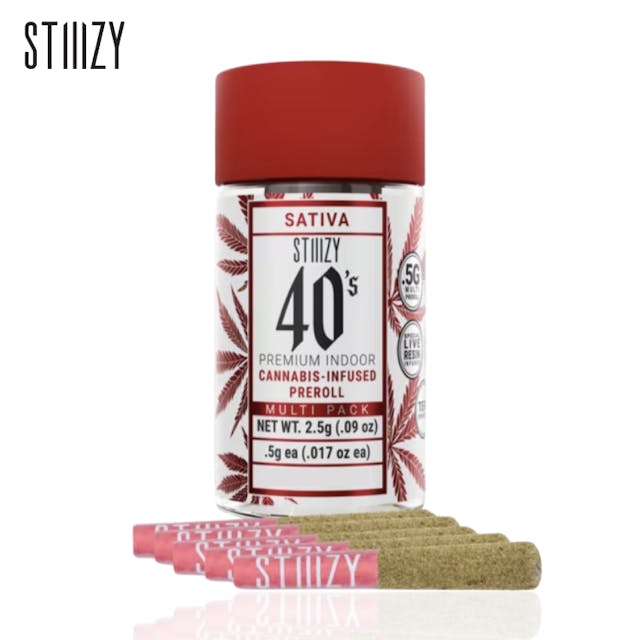 Photograph of product: 40's - Strawberry Cough - Infused Pre-Rolls - (5 Pack) - 2.5g -
