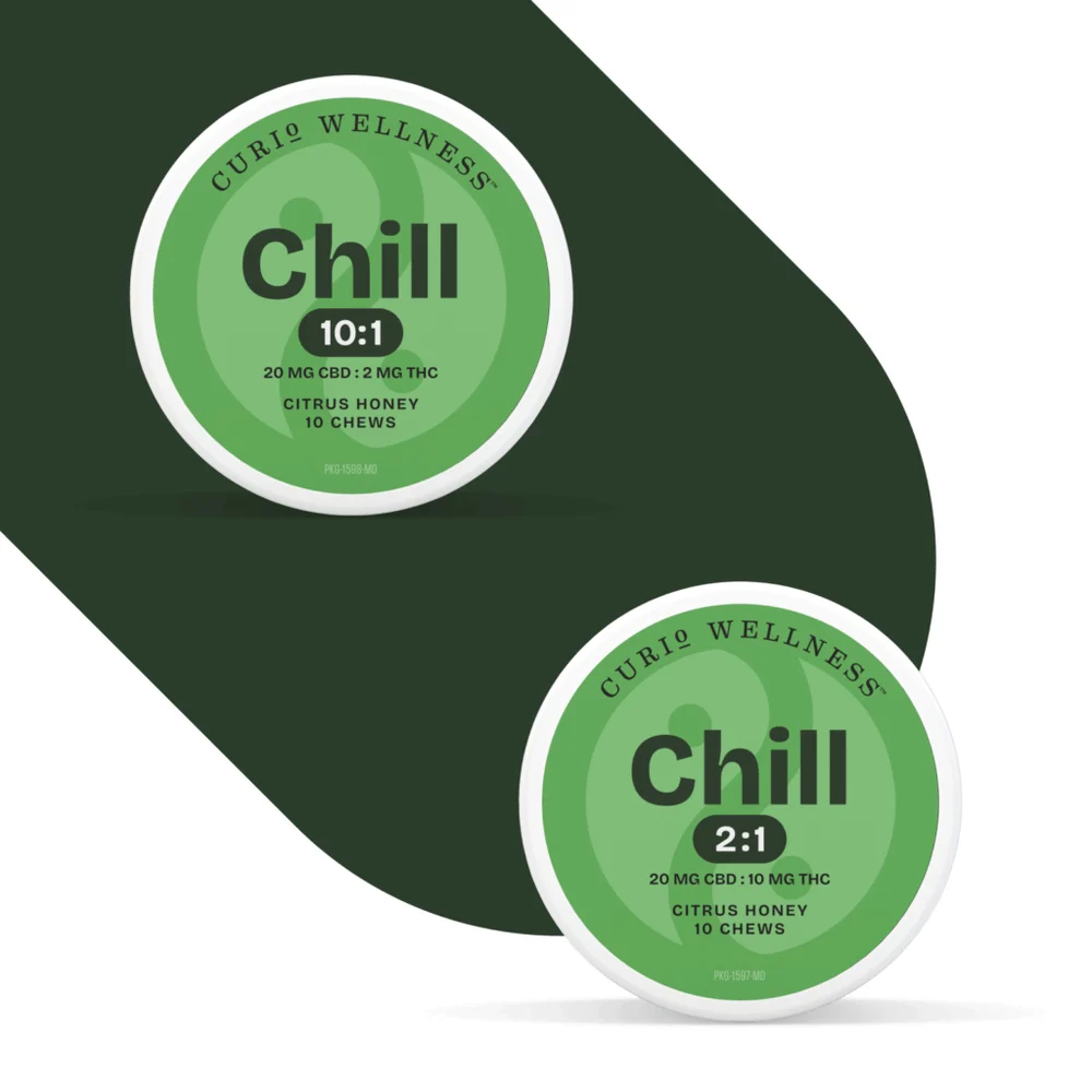 Photograph of product: Curio Chill Citrus Honey 20:2 CBD:TH-oui Chews | 2mg (10ct)