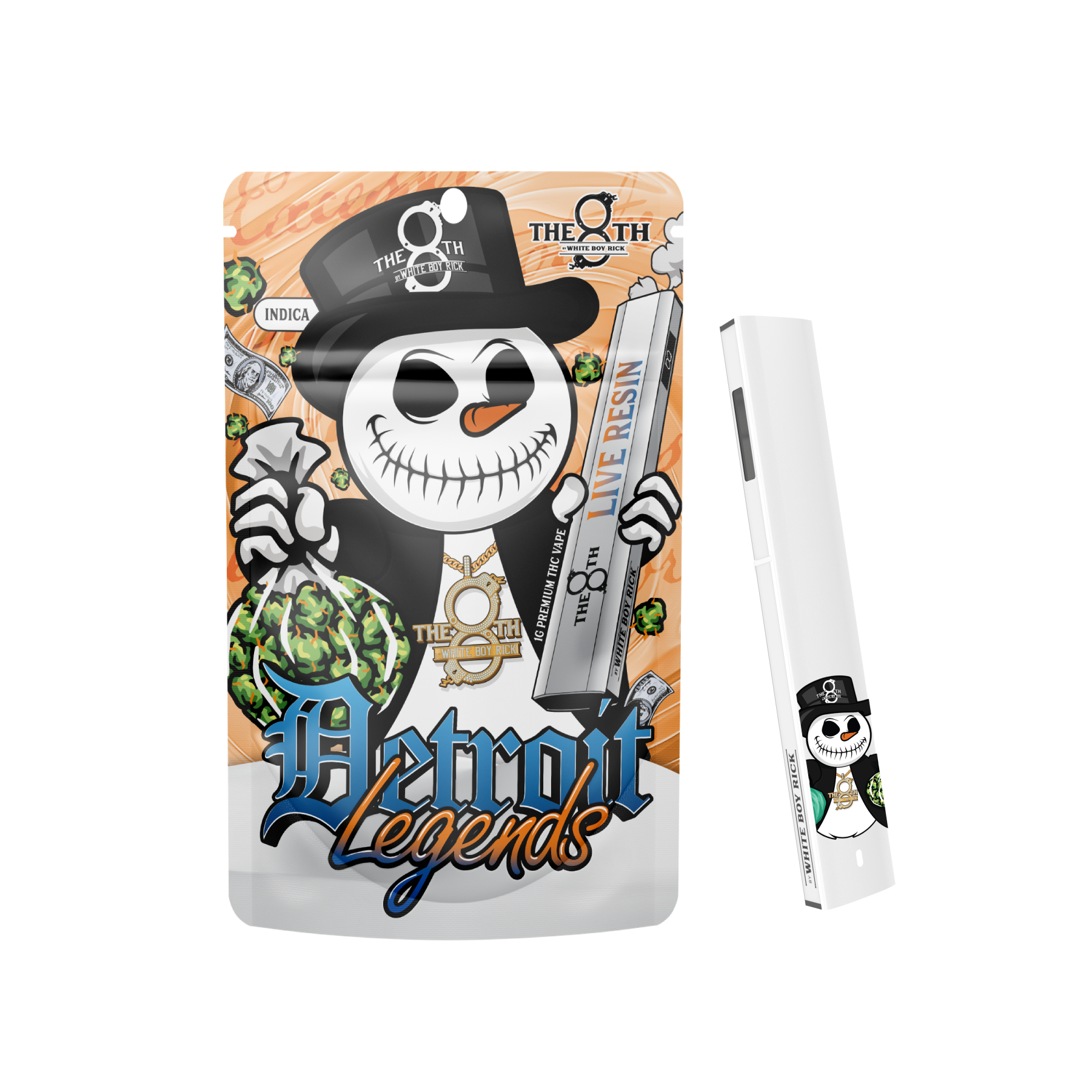 Photograph of product: White Boy Rick | The 8th |  Detroit Legends Live Resin Disposable Cart
