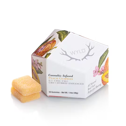 Photograph of product: Wyld Peach Gummy 2:1 (CBD/TH-oui) 100mg