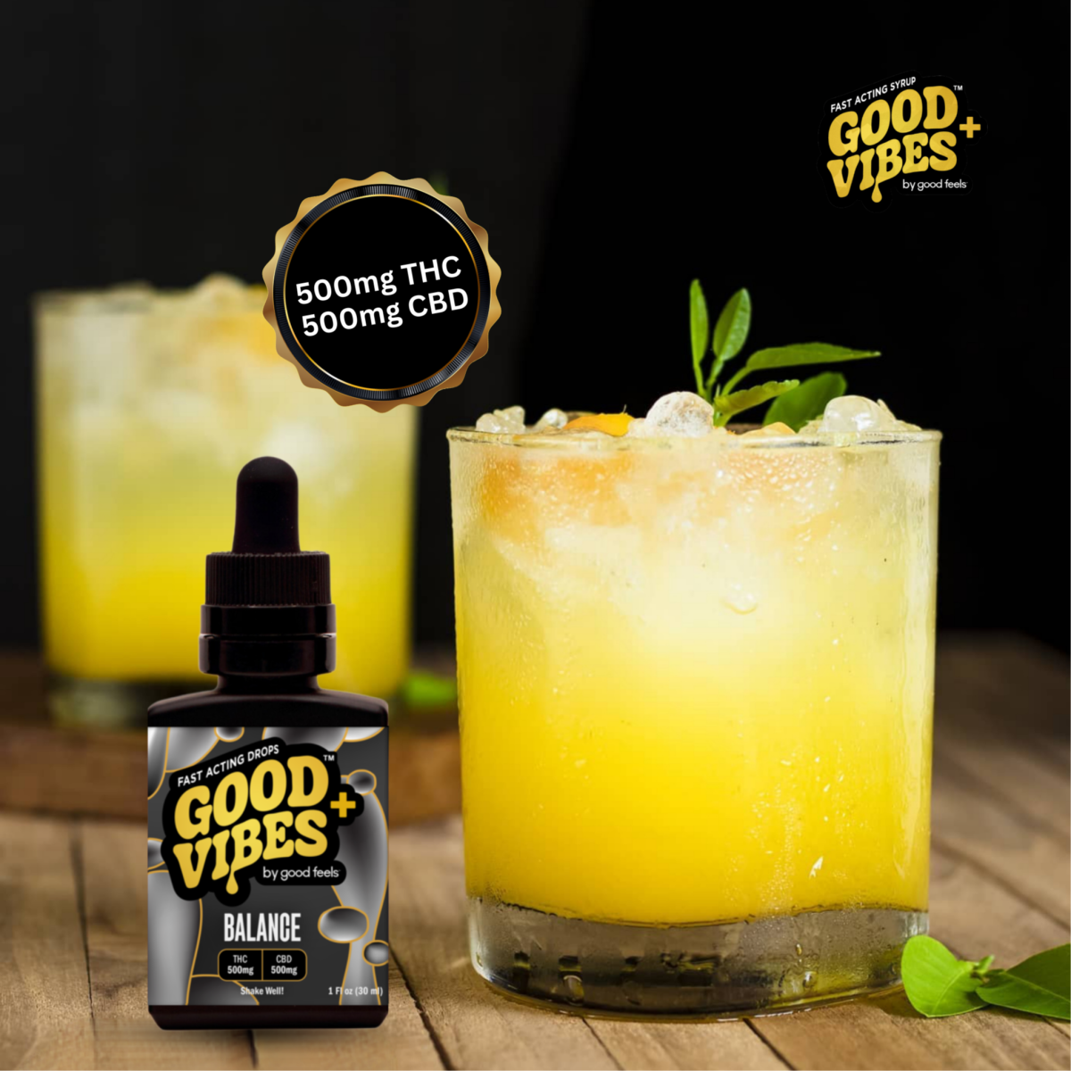Photograph of product: Good Vibes+ BALANCE (500mg TH-oui: 500MG CBD) - Unflavored 1000mg (TAX INCLUDED)