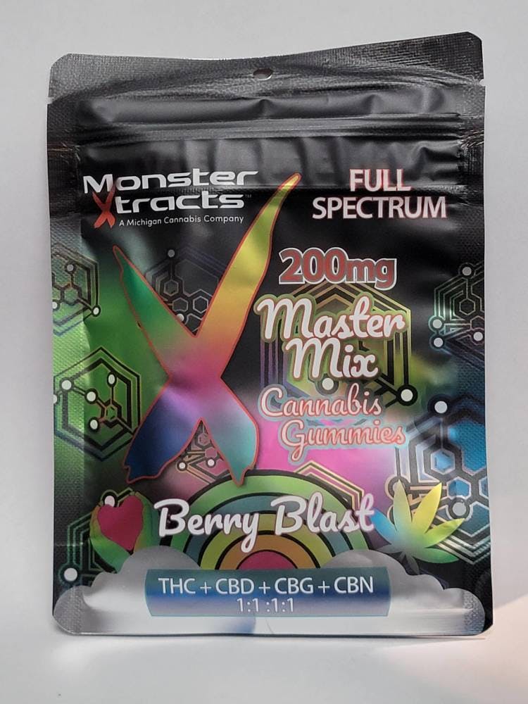Photograph of product: MonsterX | 200mg Full Spectrum Gummies | Berry Blast
