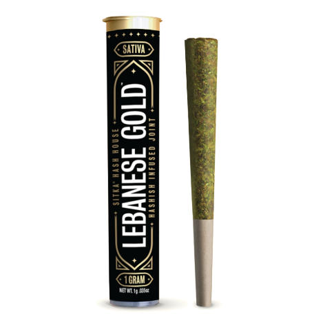 Photograph of product: Sitka Classic Lebanese Gold Pre-Roll Pack Oui'd 5 x .5g