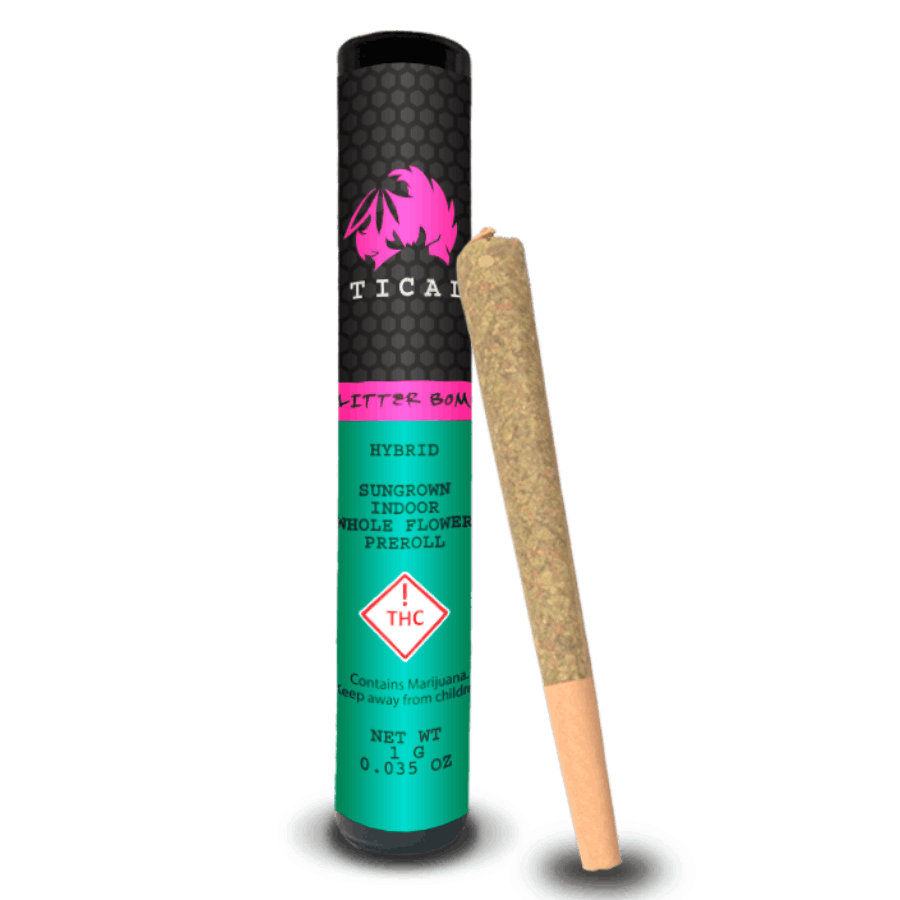 Photograph of product: Glitter Bomb (H) Whole Flower Joint By Tical - 1g