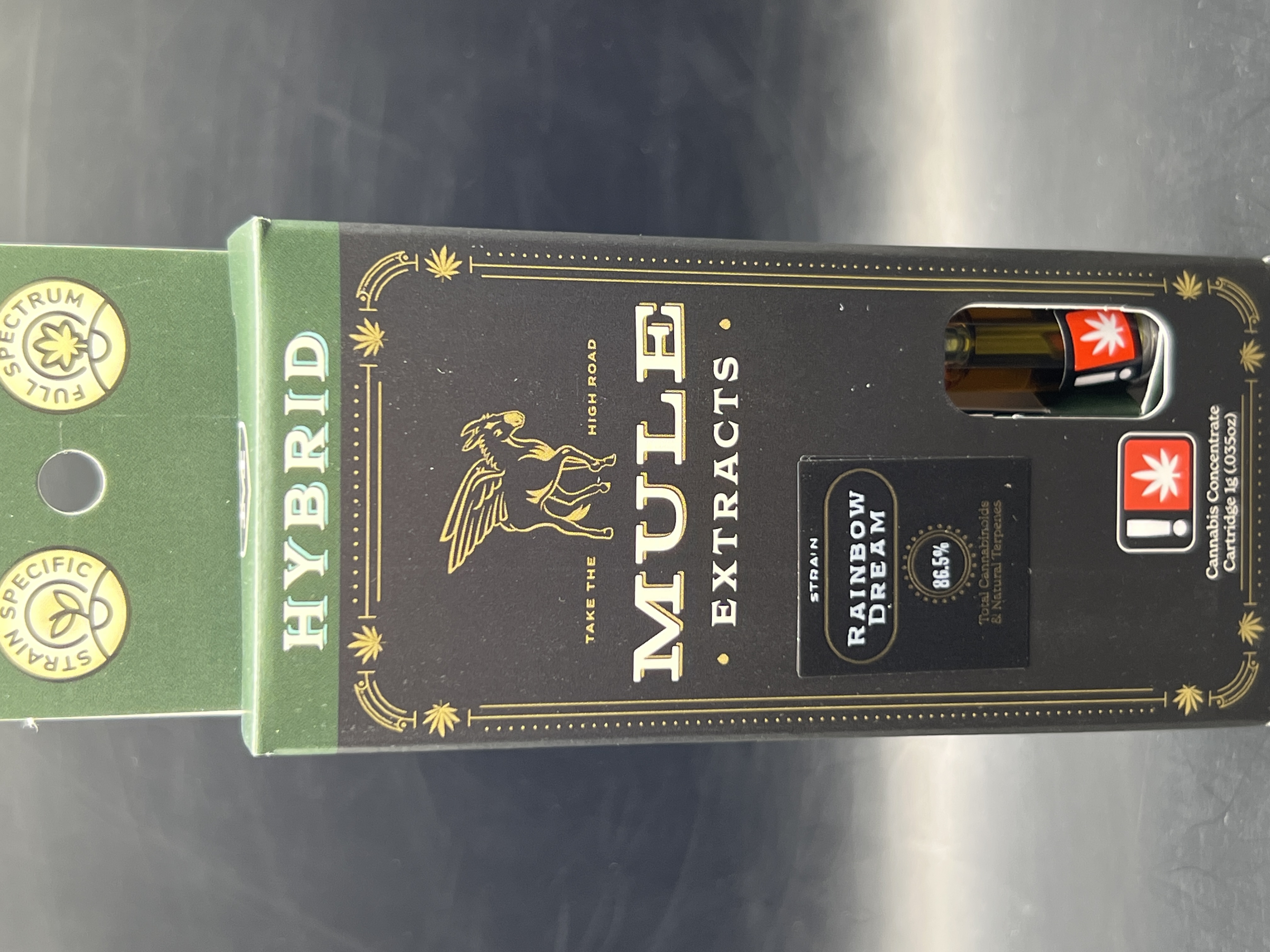 Photograph of product: Mule Extracts Rainbow Dream Cured Resin Cartridge