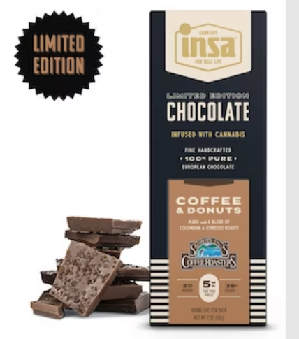 Photograph of product: Coffee & Donuts (H) Chocolate Bar 100mg