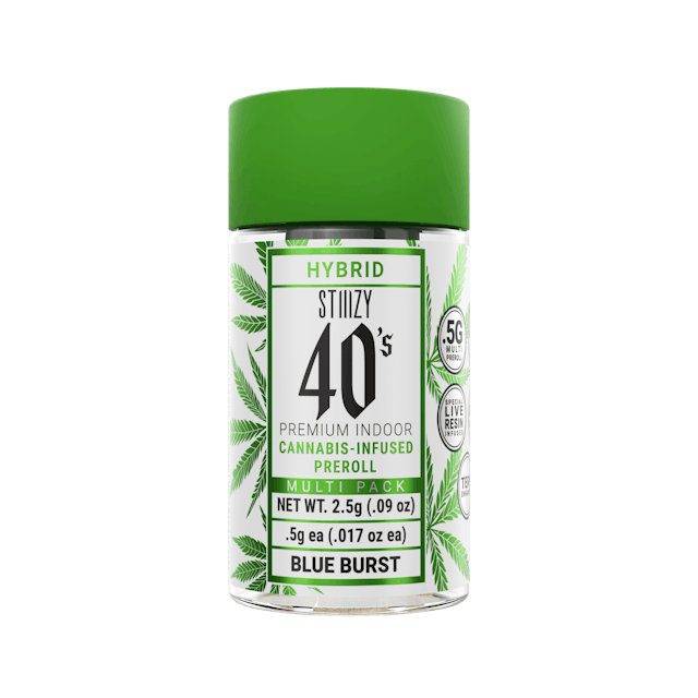 Photograph of product: 40s Blue Burst .5x5 Infused Preroll Pack - 
