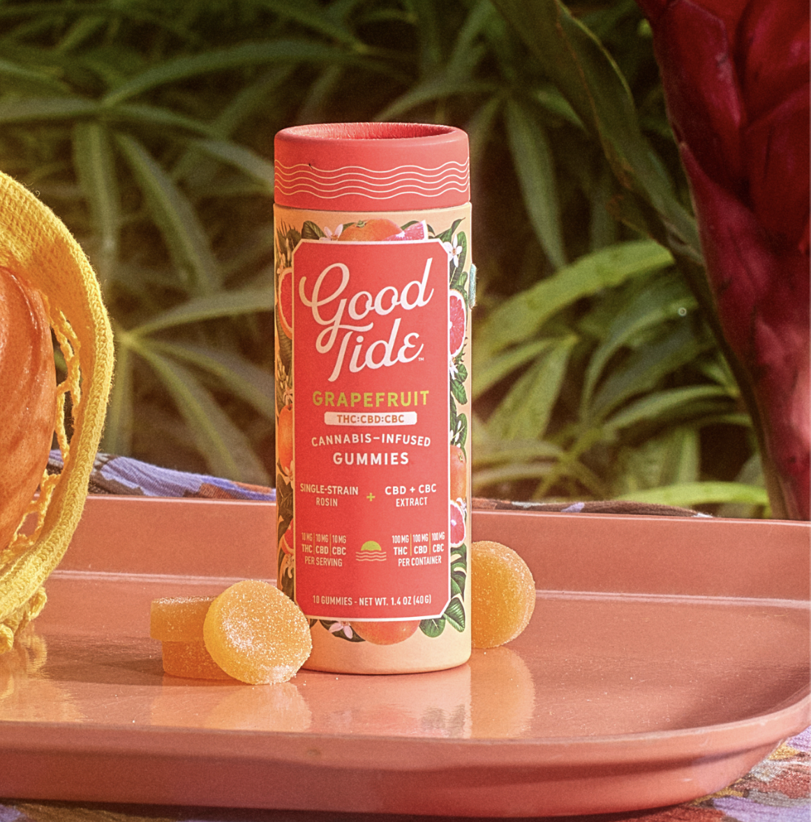 Photograph of product: Good Tide - Grapefruit "Blissful" Rosin Gummies