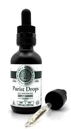 Photograph of product: Purist Drops - Tincture 1:1 (CBD:TH-oui) - Treeworks