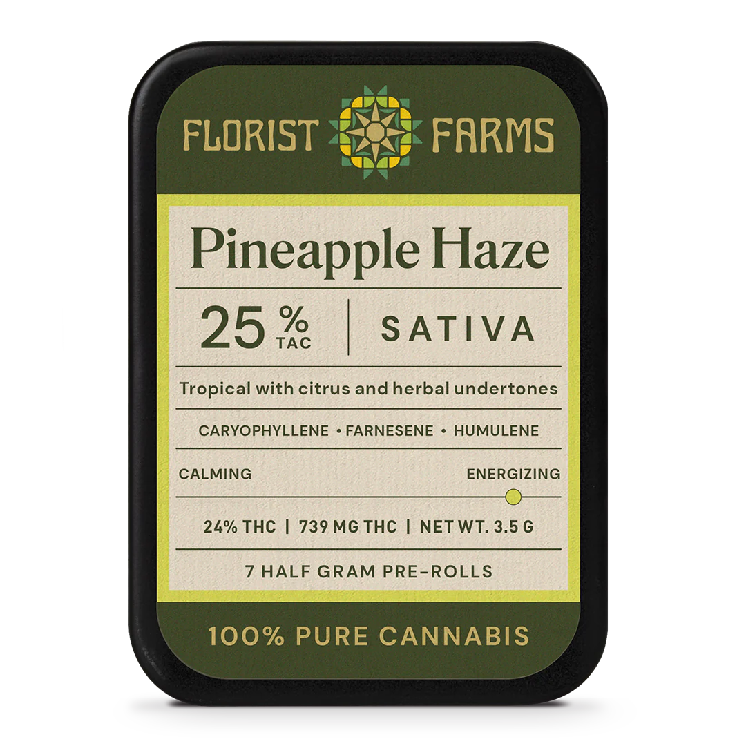 Photograph of product: Florist Farms - Pineapple Haze Prerolls - 7PK