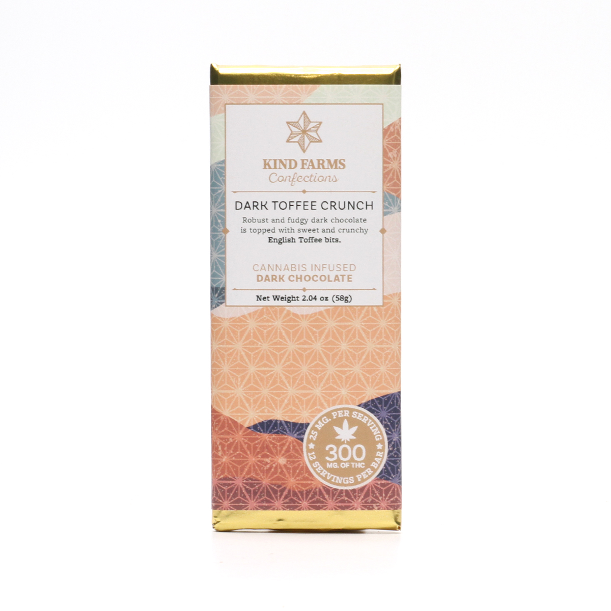 Photograph of product: Milk Toffee Crunch Bar 300mg : Kind Farms