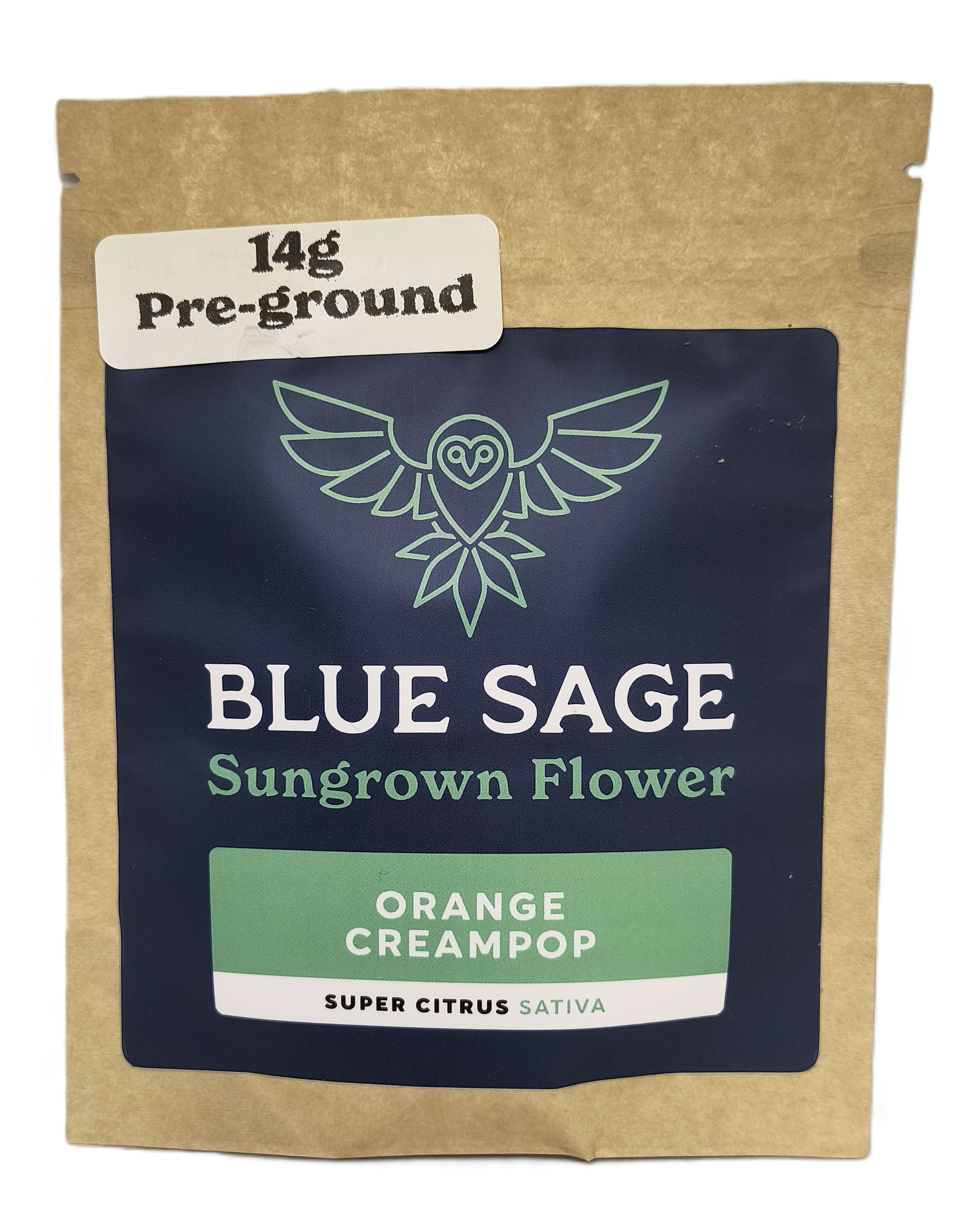 Photograph of product: Orange Creampop Pre-Ground Flower | Blue Sage - 14g