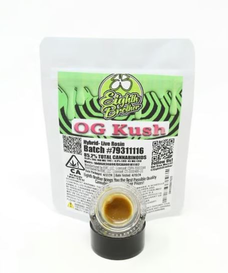 Photograph of product: Eighth Brother Live Rosin OG Kush 1G