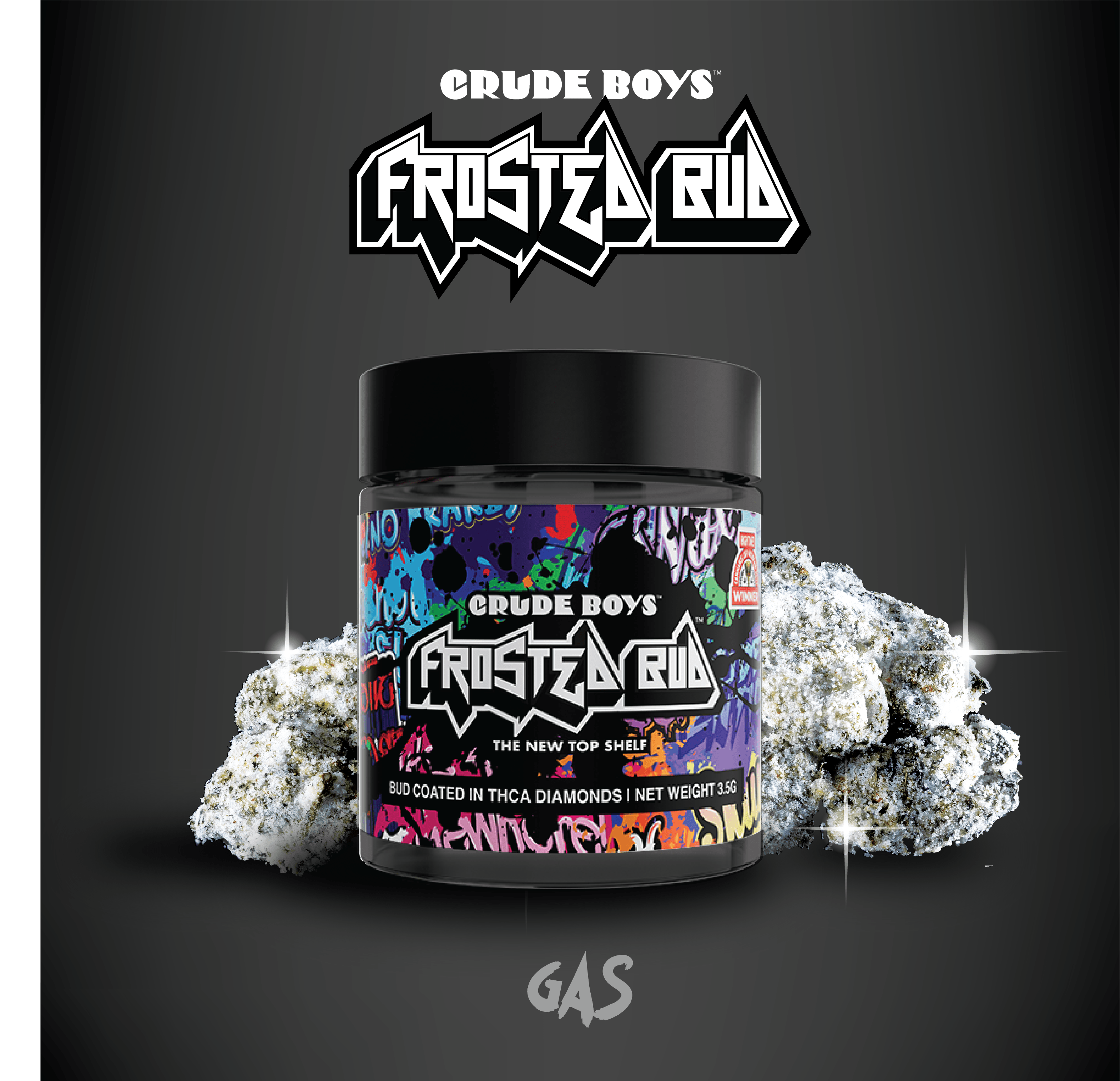 Photograph of product: Crude Boys Frosted Bud | Zawts - 3.5g