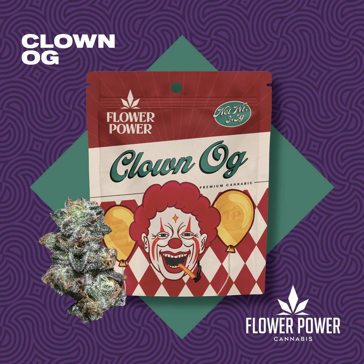 Photograph of product: Flower Power Oui'd Prepackaged Flower | Clown OG - 3.5g