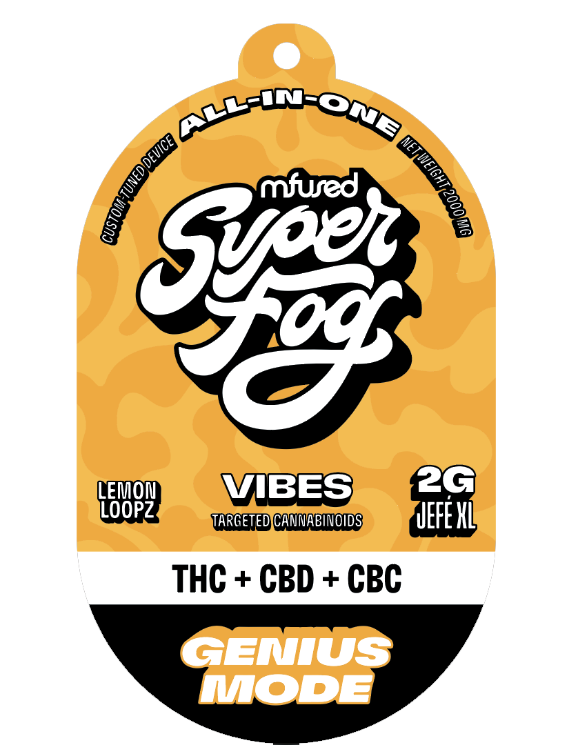 Photograph of product: Mfused Genius Mode Vibes TH-oui CBD CBC 4:1:1 All-in-One Oui'd Hybrid 1g
