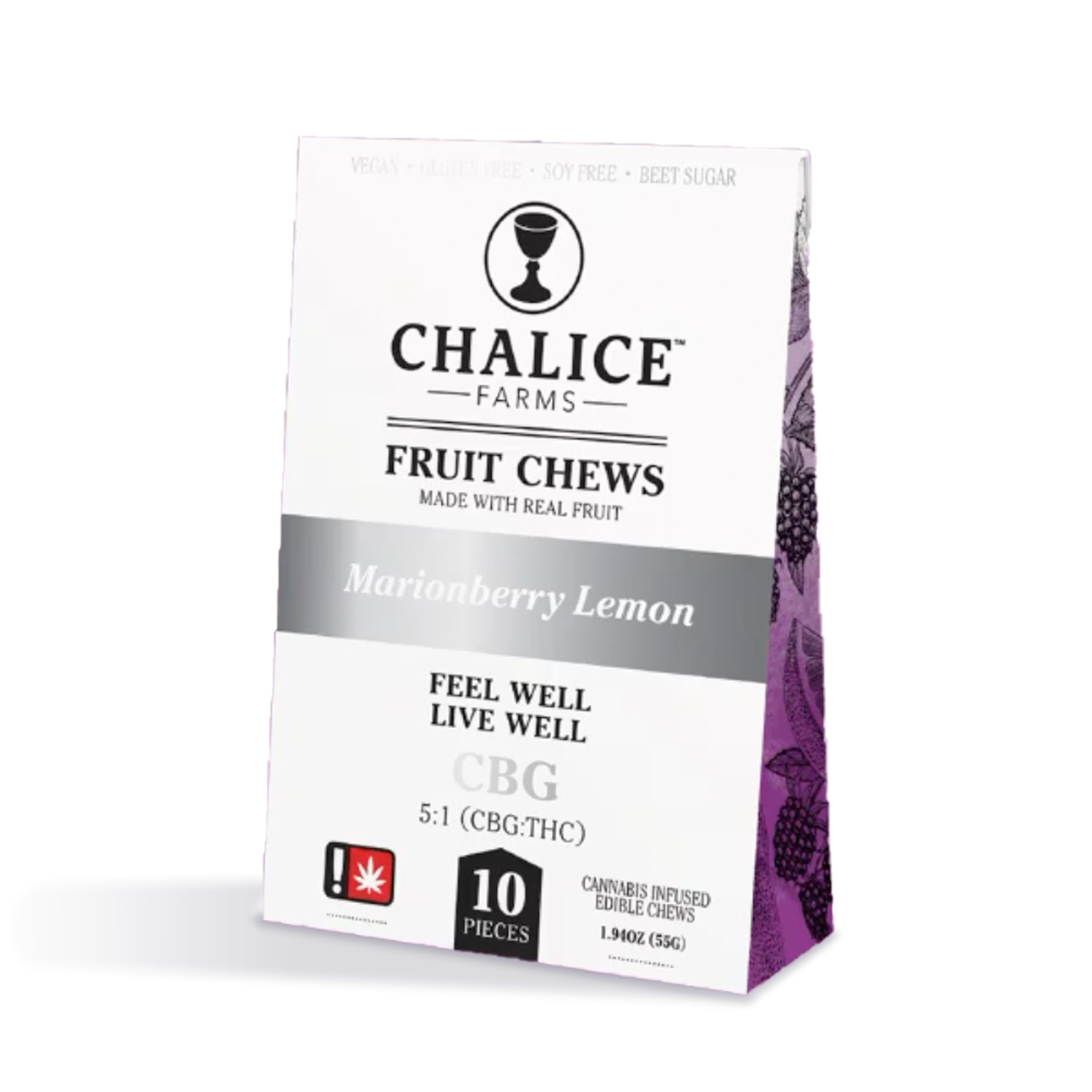 Photograph of product: Marionberry Lemon CBG 3:1 Fruit Chews 10-pack