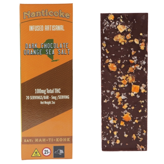 Photograph of product: Nanticoke Dark Chocolate Orange Sea Salt 100mg