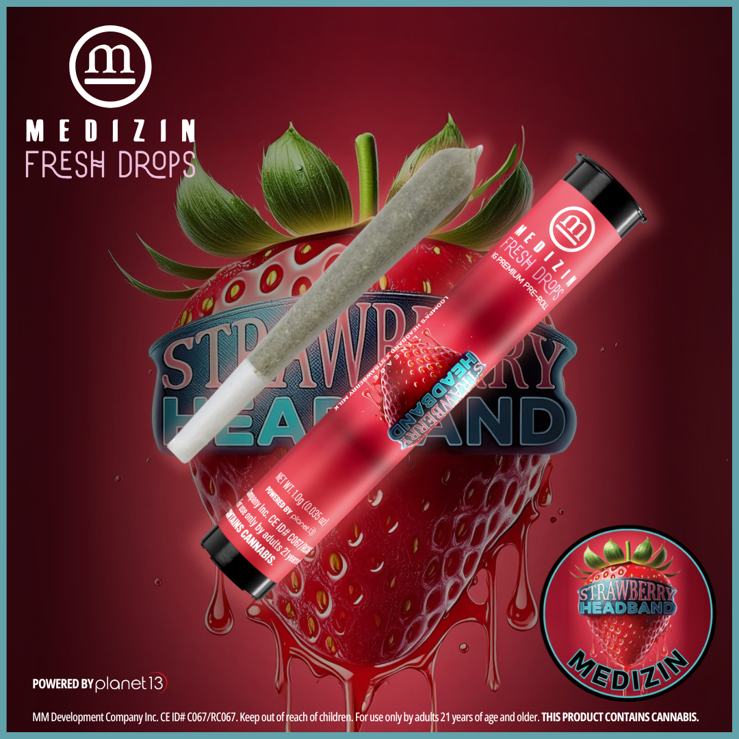 Photograph of product: Medizin Strawberry Headband 1g Preroll