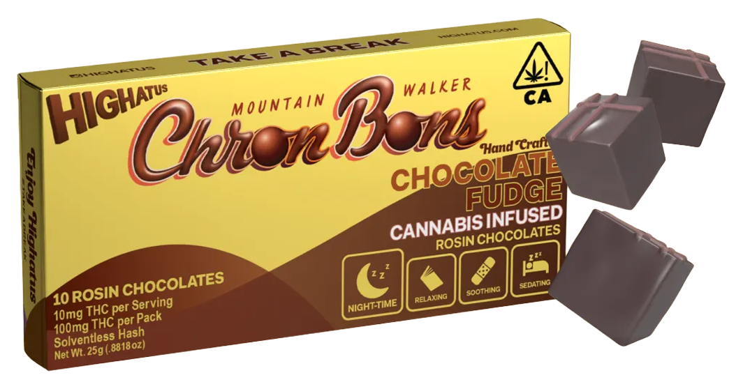Photograph of product: Highatus | ChronBon Chocolate Fudge | 68G Rosin Chocolates 10PK