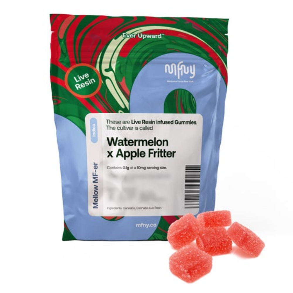 Photograph of product: MFNY | Watermelon x Apple Fritter Live Resin | Gummies | 10pk | 100mg