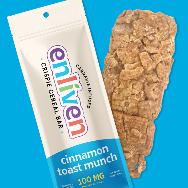 Photograph of product: ENLIVEN Cereal Bar 100mg: Cinnamon Toast Munch