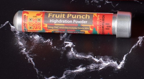 Photograph of product: Northwoods |  Fruit Punch | Hydration Powder | 5mg (Bottle of water included)